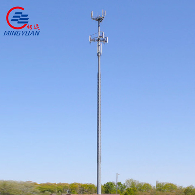 Tháp truyền thông ống đơn đa giác Mast Hot Dip Thép kẽm