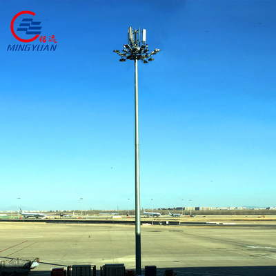 Thép cao Mast chiếu sáng Cực LED mạ kẽm Đèn đường năng lượng mặt trời Hình nón đa giác Hình bát giác