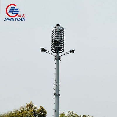 Tháp góc viễn thông bằng thép mạ kẽm GR65 SS400 Hình ống đa giác hình bát giác