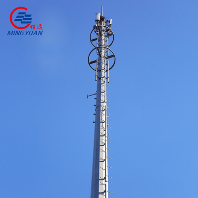 Tháp góc viễn thông bằng thép mạ kẽm GR65 SS400 Hình ống đa giác hình bát giác