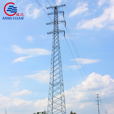 Cột điện tiện ích hình ống bằng kim loại mạ kẽm nhúng nóng Q355B cho đường dây phân phối 60m